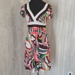 Catch My I Band-Multicolor V-Neck Dress